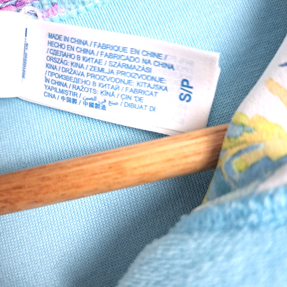 Loveshack Fancy Hurley Hoodie Womens Small Hawaiian Hibiscus Terry Cloth Zip - Picture 4 of 8